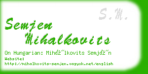 semjen mihalkovits business card